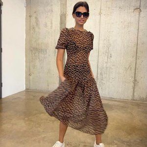 Never Fully Dressed Leopard Lucia Dress size 8